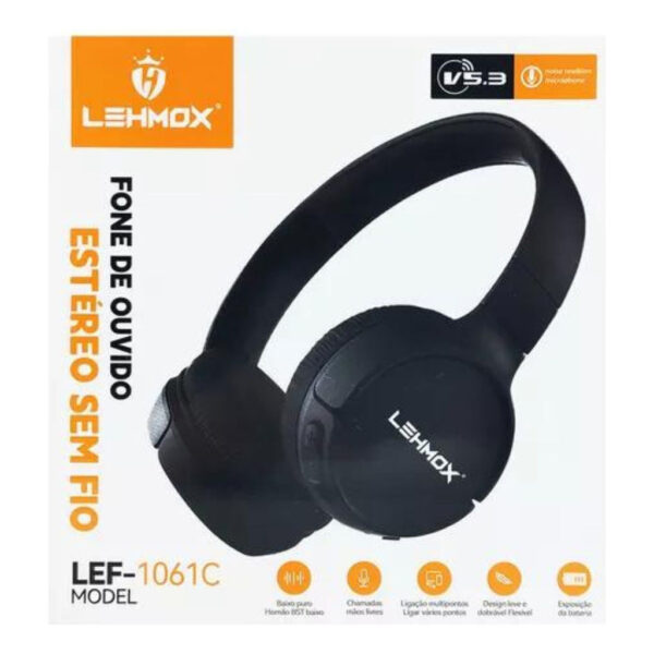 Fone de Ouvido Bluetooth Sem Fio Lehmox 1061 - Preto