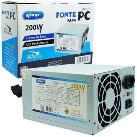 Fonte de Alimentação ATX 200W Bivolt Knup KP-517