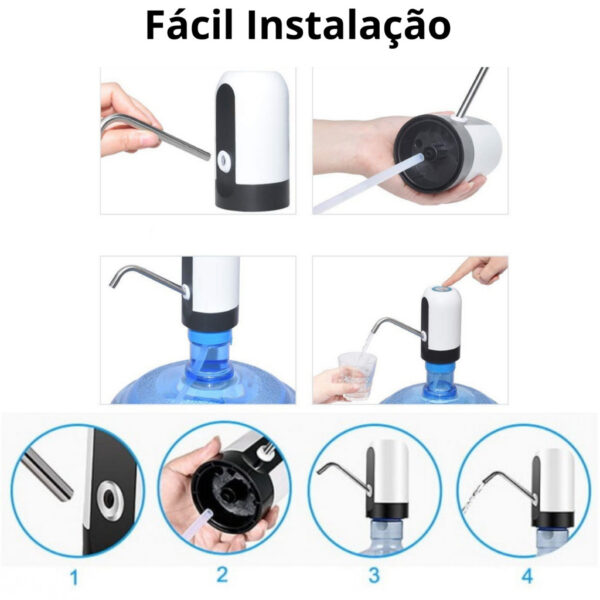 Bomba Elétrica De Galão Universal Com Carregamento USB Para Galão Garrafão De Água - Image 6