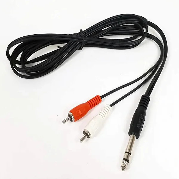 Cabo P10 Stereo Para 2 Plug Rca 2 Metros Audio