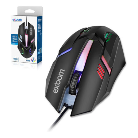 Mouse Gamer com Fio RGB 7 Cores USB 1200DPI