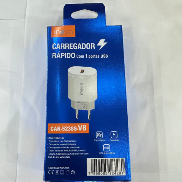 Carregador Inova Rápido 20w 3.0 V8 Tipo C Usb Atacado - Image 3