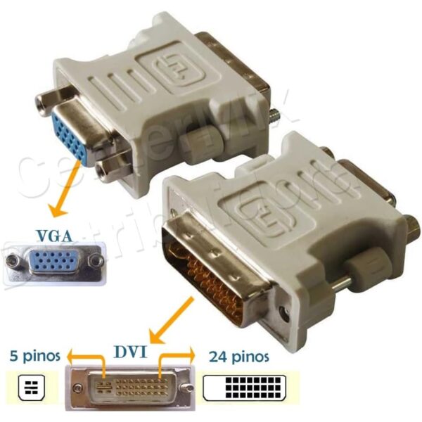 Adaptador Dvi 24+5 Pinos Macho Para Vga 15 Pinos Femea Adaptador DVI X VGA Conversor De Vídeo Dvi Macho X Vga Fêmea - Image 5