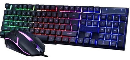 Kit Teclado e Mouse Gamer RGB Semi Mecânico