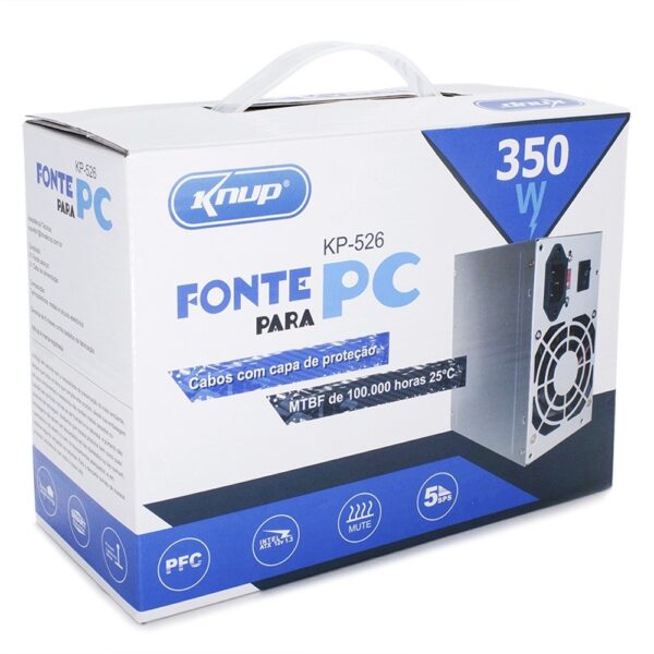 Fonte de alimentação para PC Knup KP-526 350W prata 110V/220V