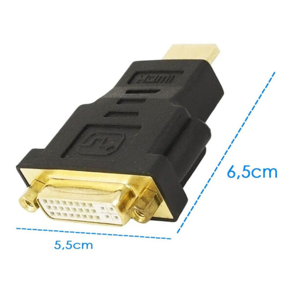 Adaptador Hdmi Macho X Dvi-d Fêmea 24+5 Conectores Banhados - Image 3