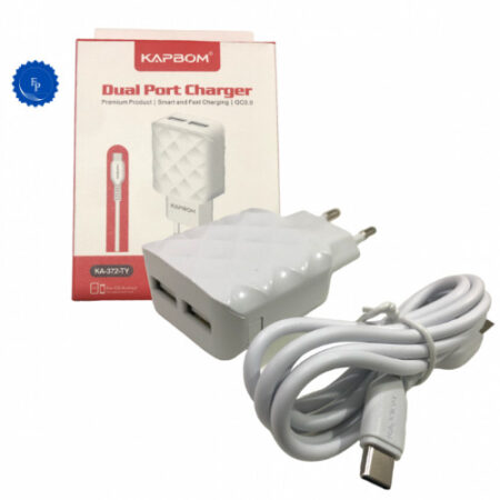 Carregador USB Tipo-C com 2 Portas e Quick Charger 5.1A