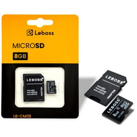 Cartão de Memória 8GB com Adaptador SD - Leboss