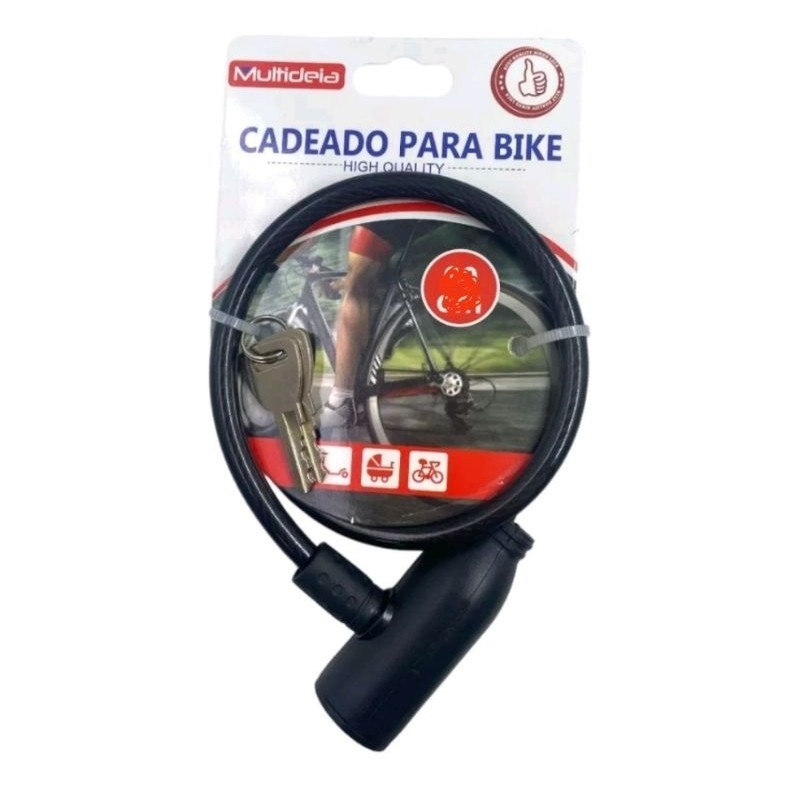 Cadeado Trava P/ Bicicleta Moto Estepe 65cm C/ 2 Chaves - Imagem 3