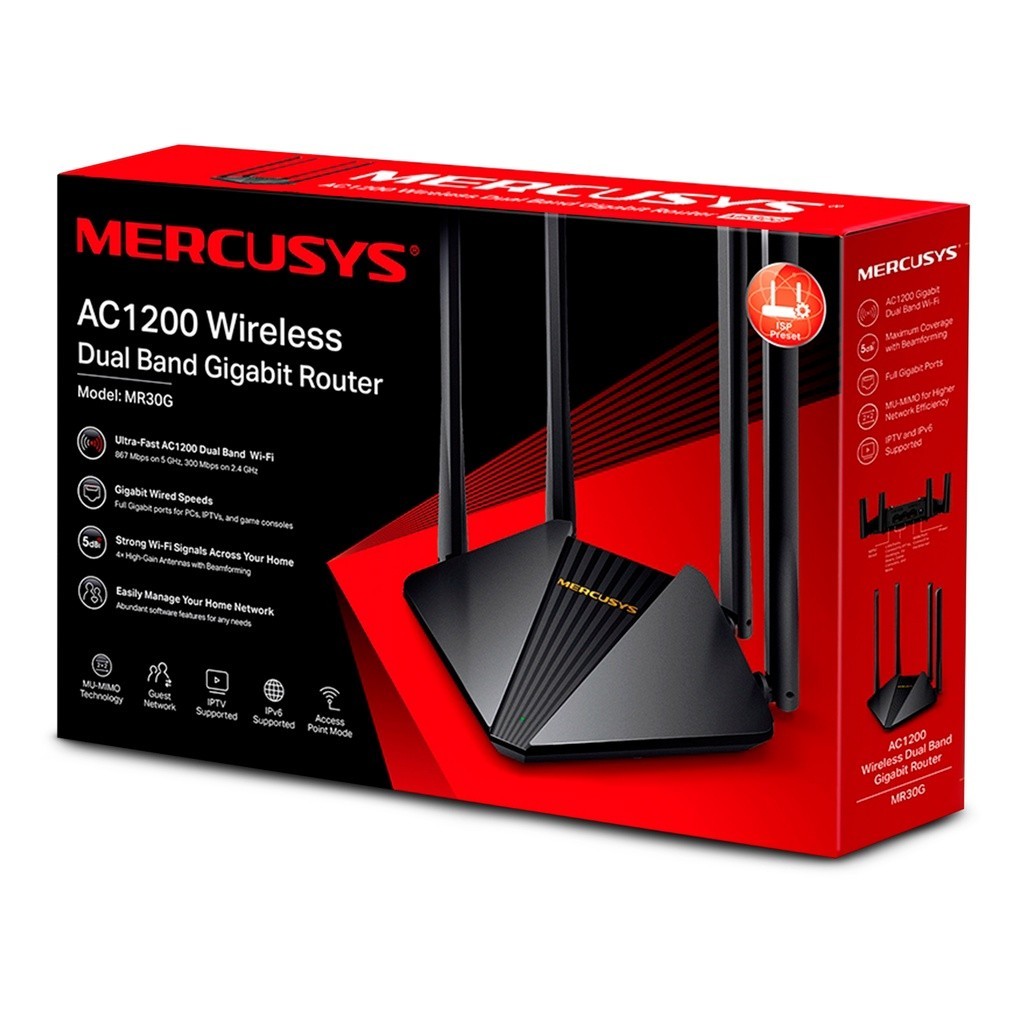 Roteador Wi-Fi Dual Band Gigabit AC1200 Mercusys MR30G - Imagem 7