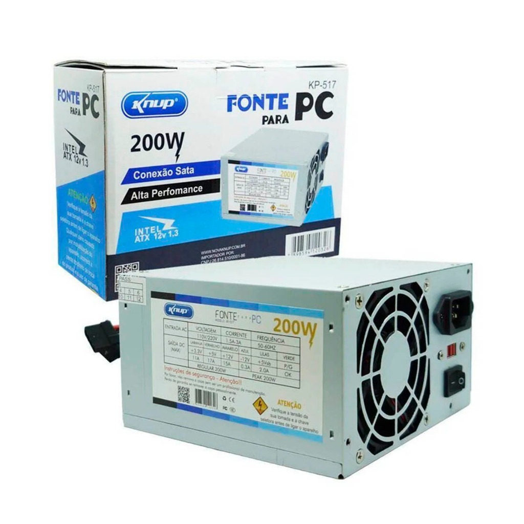 Fonte De Alimentação Computador ATX 200W Bivolt Knup KP-517 - Imagem 2