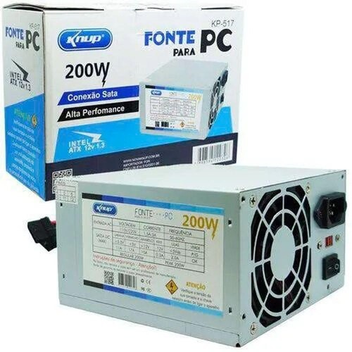 Fonte De Alimentação Computador ATX 200W Bivolt Knup KP-517