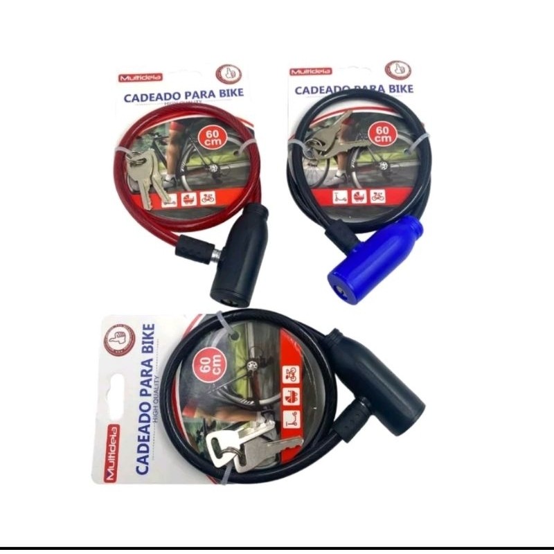 Cadeado Trava P/ Bicicleta Moto Estepe 65cm C/ 2 Chaves - Imagem 5