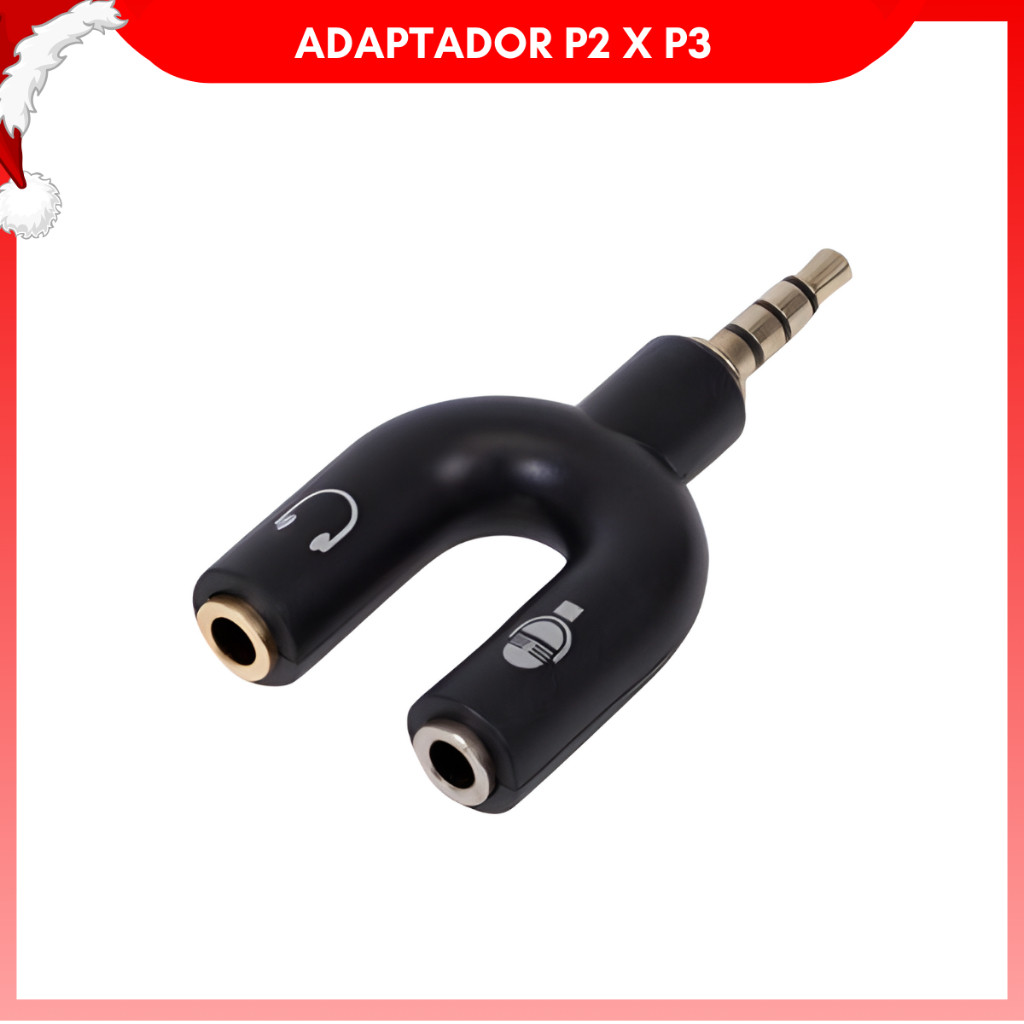 Cabo Adaptador P3 P/ 2 P2 Fone Microfone Headset PC - Imagem 2