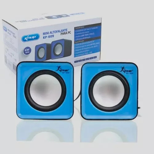 Caixa De Som P/ PC Computador 6W RMS Estéreo P2 USB - Imagem 2